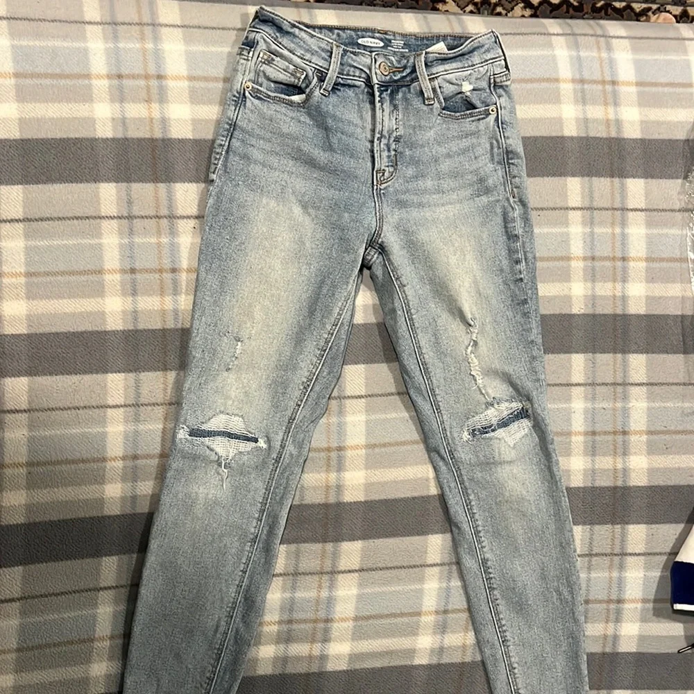 High Rise Patch Jeans - Picture 1 of 2